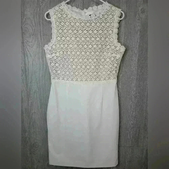 Ivanka Trump Ivy dress with lacey top. Size unknown 100%polyester. - Picture 1 of 9